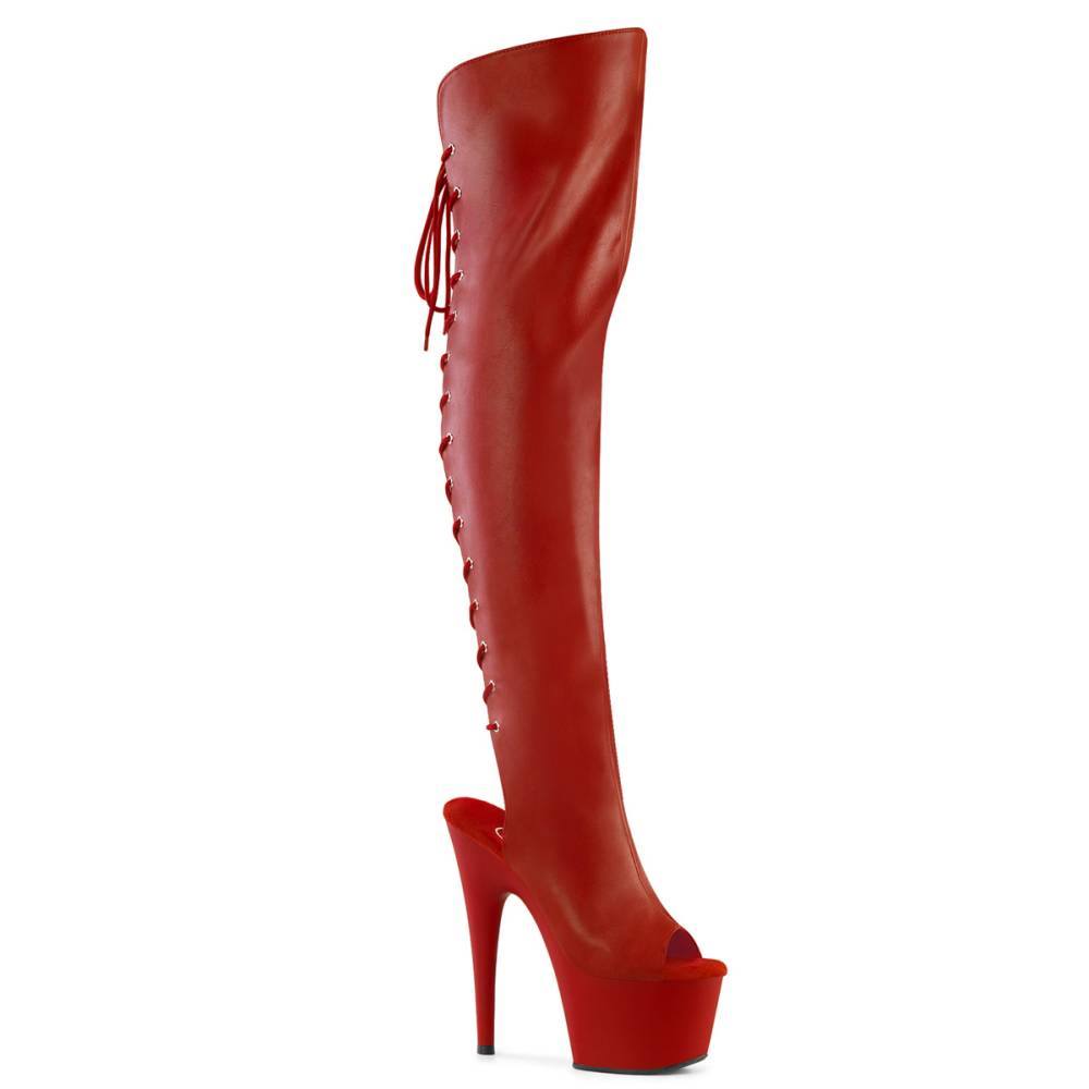 Pleaser - ADORE3019 Cuissardes à plateforme - Rouge Product image